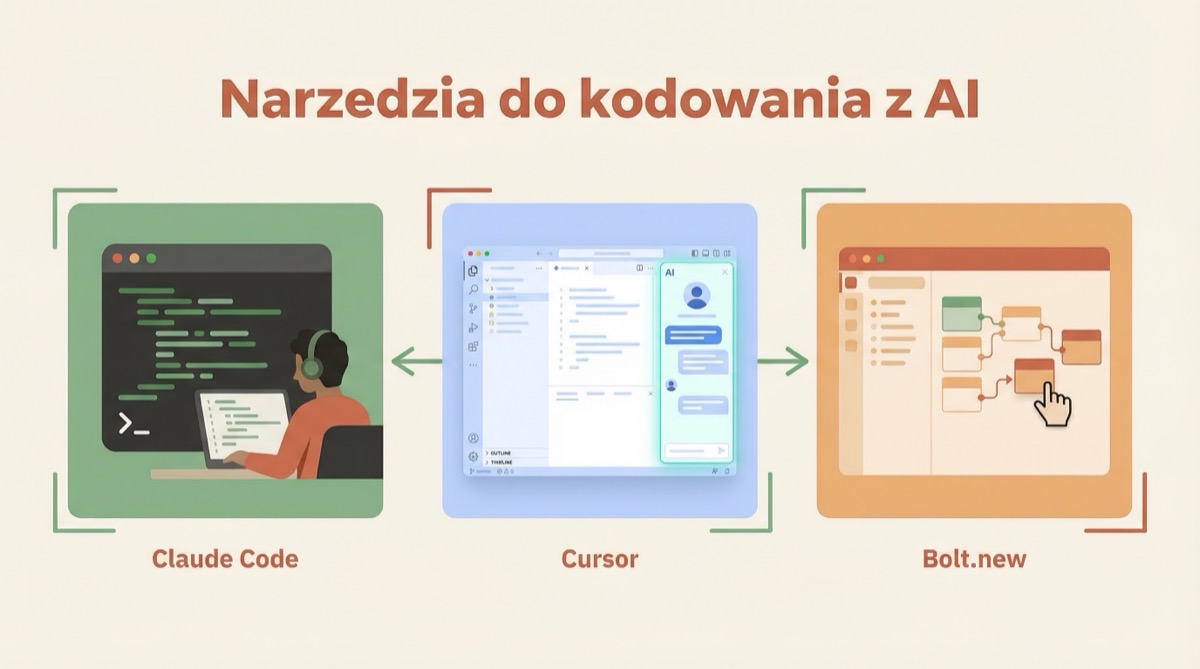 Claude Code vs Cursor vs Bolt.new - porównanie narzędzi do kodowania z AI